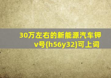 30万左右的新能源汽车钾v号{h56y32}可上词